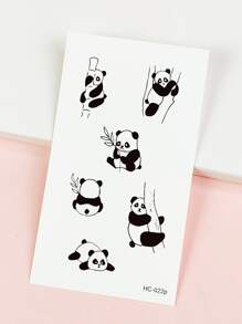 4 hojas de pegatina de tatuaje con estampado de panda