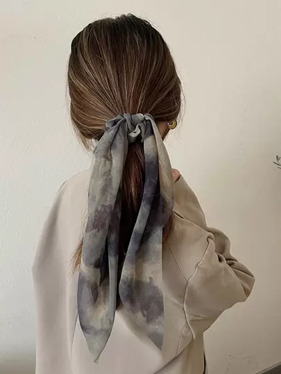 1pc Women Grace Tie Dye Scarf Hair Tie Boho Scrunchies Scrunchy Hair Ties Ponytail