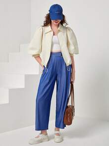 Mulvari Bishop Sleeve Zipper Jacket - Beige - View 6