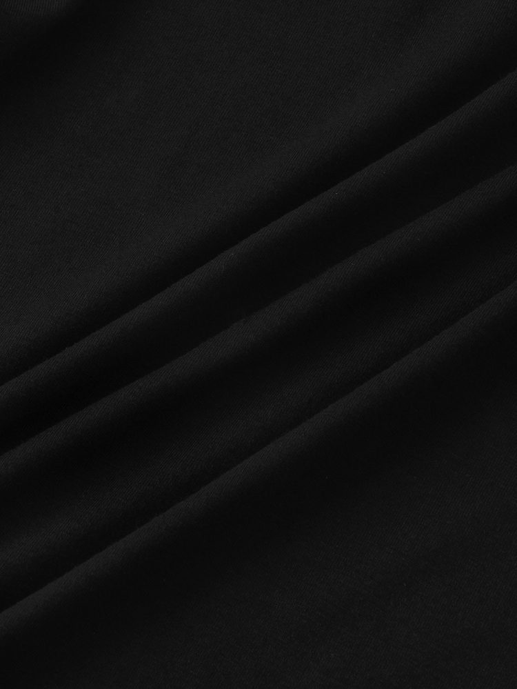 Manfinity 男士字母圖案T恤 - 黑色 - 查看 5