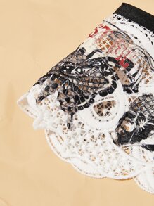 Ashley Baxter 暗黑學院風蝴蝶和花卉圖案假領子 - 白色 - 查看 5