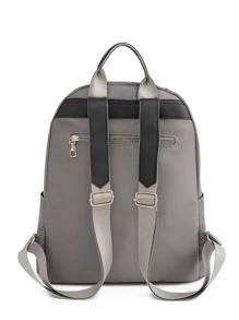 Ba lô Nữ màu trơn Có thể điều chỉnh được Thanh lịch - Màu Khaki - Xem 5