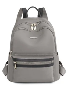 Ba lô Nữ màu trơn Có thể điều chỉnh được Thanh lịch - Màu Khaki - Xem 6