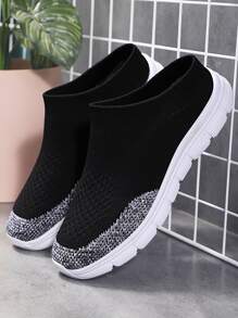 Women's Casual Slip-On Flat Sandals,Sneakers For Women - Black - View 4
