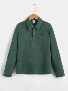 SHEIN 男孩鹿角圖案POLO衫