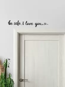 1pc Slogan Graphic Wall Sticker, Black Removable PVC Slogan Wall Decal For Home Decor, Stickers, Wall Decal, Vinyl Decal For Home Decorations, Spring Decoration Items Refresh Your Home, Rama Decoration Stickers Gifts Birthday Graduation - Black - View 1