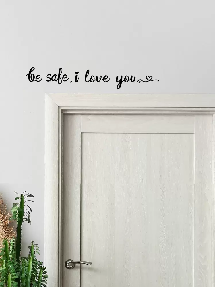 1pc Slogan Graphic Wall Sticker, Black Removable PVC Slogan Wall Decal For Home Decor, Stickers, Wall Decal, Vinyl Decal For Home Decorations, Spring Decoration Items Refresh Your Home, Rama Decoration Stickers Gifts Birthday Graduation - Black - View 1