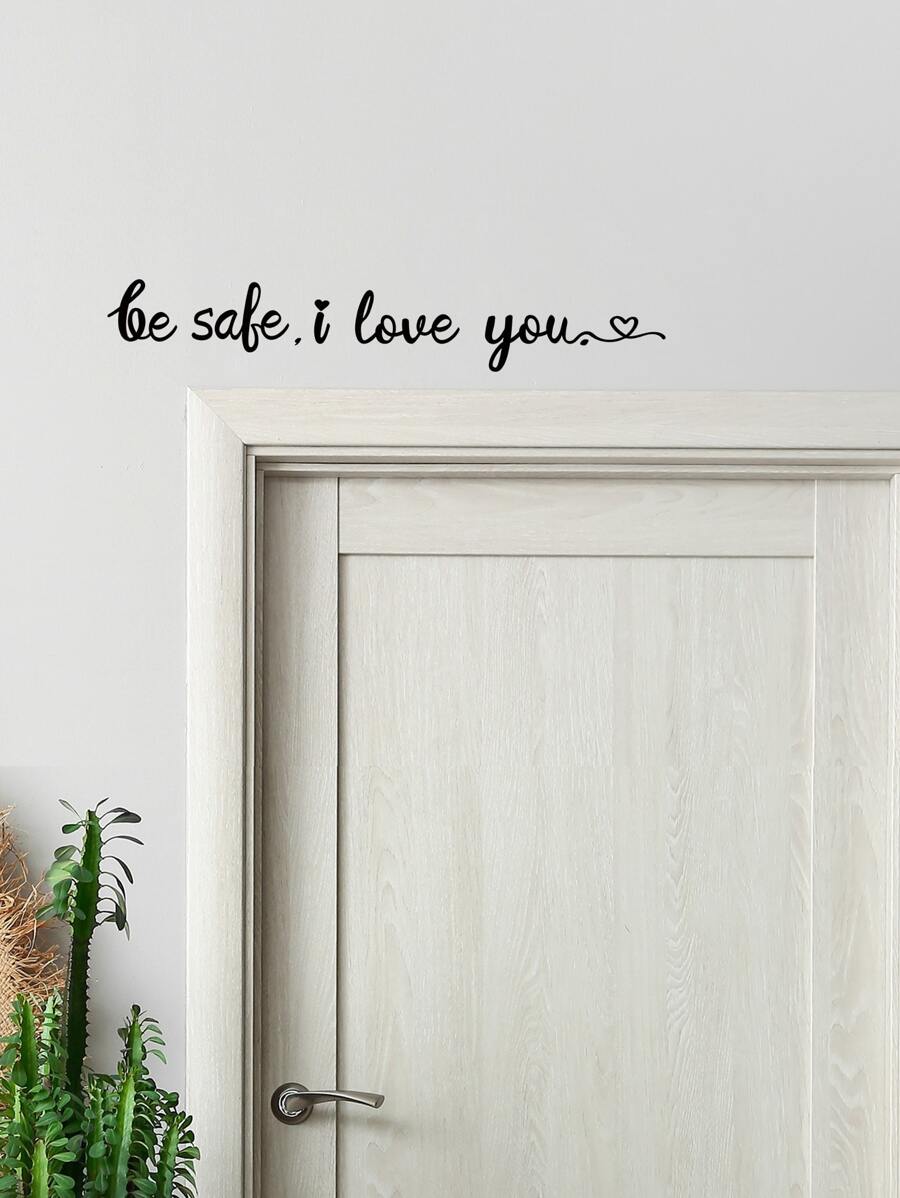 1pc Slogan Graphic Wall Sticker, Black Removable PVC Slogan Wall Decal For Home Decor, Stickers, Wall Decal, Vinyl Decal For Home Decorations, Spring Decoration Items Refresh Your Home, Rama Decoration Stickers Gifts Birthday Graduation - Black - View 1