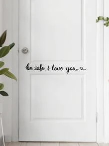 1pc Slogan Graphic Wall Sticker, Black Removable PVC Slogan Wall Decal For Home Decor, Stickers, Wall Decal, Vinyl Decal For Home Decorations, Spring Decoration Items Refresh Your Home, Rama Decoration Stickers Gifts Birthday Graduation - Black - View 2