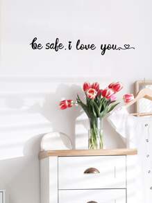 1pc Slogan Graphic Wall Sticker, Black Removable PVC Slogan Wall Decal For Home Decor, Stickers, Wall Decal, Vinyl Decal For Home Decorations, Spring Decoration Items Refresh Your Home, Rama Decoration Stickers Gifts Birthday Graduation - Black - View 4