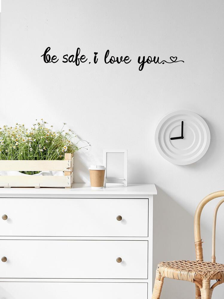 1pc Slogan Graphic Wall Sticker, Black Removable PVC Slogan Wall Decal For Home Decor, Stickers, Wall Decal, Vinyl Decal For Home Decorations, Spring Decoration Items Refresh Your Home, Rama Decoration Stickers Gifts Birthday Graduation - Black - View 5