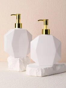 2pcs Plastic Bottles With Pump, 10oz/300ml, Leak-Proof, Empty, Refillable, Suitable For Body Wash, Lotion, Cream, Hand Soap, Body Oil, Dish Soap, Gold Pump Caps, 2-Pack - White - White - View 1