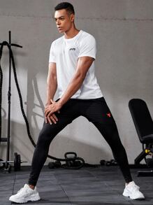 Manfinity Fitness Áo thun thể thao họa tiết chữ Boyfriend Style dành cho nam - trắng - Xem 5