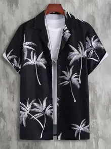 Manfinity RSRT Men Random Tropical Print Shirt Without Tee - Black - View 1