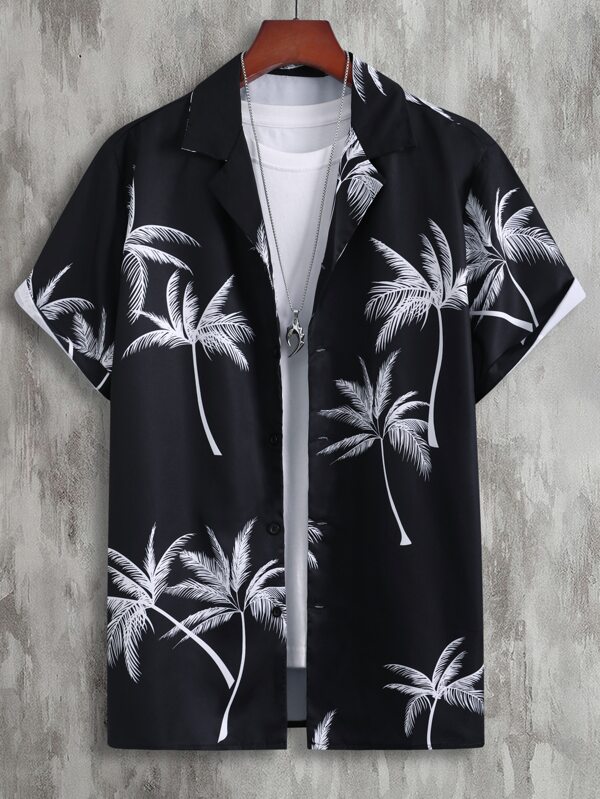 Manfinity RSRT Hombres Camisa al azar con estampado tropical sin camiseta