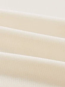 Swim Basics Summer Beach Solid Knot Side Ruched Cover Up Skirt - Beige - View 3