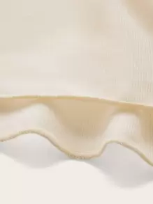 Swim Basics Summer Beach Solid Knot Side Ruched Cover Up Skirt - Beige - View 4