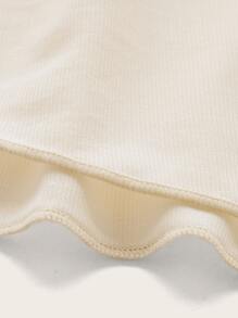 Swim Basics Summer Beach Solid Knot Side Cover Up Skirt - Beige - View 4