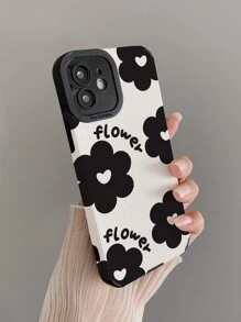 1入tpu花卉手機殼,適用於 Iphone 11 12 13 14 12 Pro Max 13 Pro Max 14 Pro Max Iphone 15 15 Pro 15 Plus 15 Pro Max,samsung S20 Fe A71 U22 A52 A53 A32 A04 A13 A24 A33 A34 A54 - 黑與白 - 查看 1