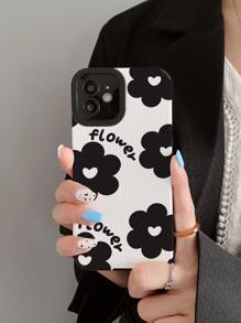 1入tpu花卉手機殼,適用於 Iphone 11 12 13 14 12 Pro Max 13 Pro Max 14 Pro Max Iphone 15 15 Pro 15 Plus 15 Pro Max,samsung S20 Fe A71 U22 A52 A53 A32 A04 A13 A24 A33 A34 A54 - 黑與白 - 查看 2