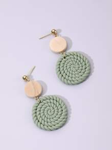 Round Drop Earrings - Multicolor - View 2