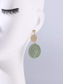 Round Drop Earrings - Multicolor - View 3