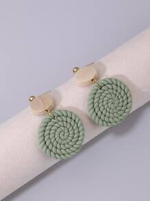 Round Drop Earrings - Multicolor - View 5