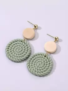 Round Drop Earrings - Multicolor - View 4