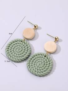 Round Drop Earrings - Multicolor - View 6