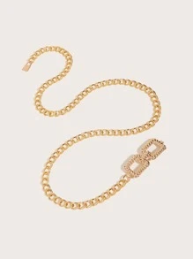 幾何裝飾鏈條腰帶 - 金色 - 查看 3