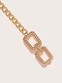 幾何裝飾鏈條腰帶 - 金色 - 查看 4