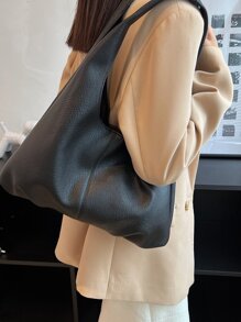 極簡風格流浪包 - 黑色 - 查看 2