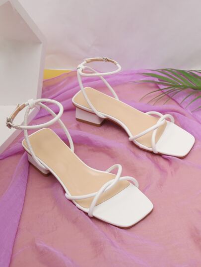 Spring/Summer Women Ankle Strap Heeled Sandals, Fashionable Outdoor Women Sandals