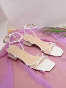 Mujer Mujer Sandalias tira tobillera con tacón de moda exterior