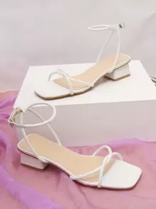 Mujer Mujer Sandalias tira tobillera con tacón de moda exterior