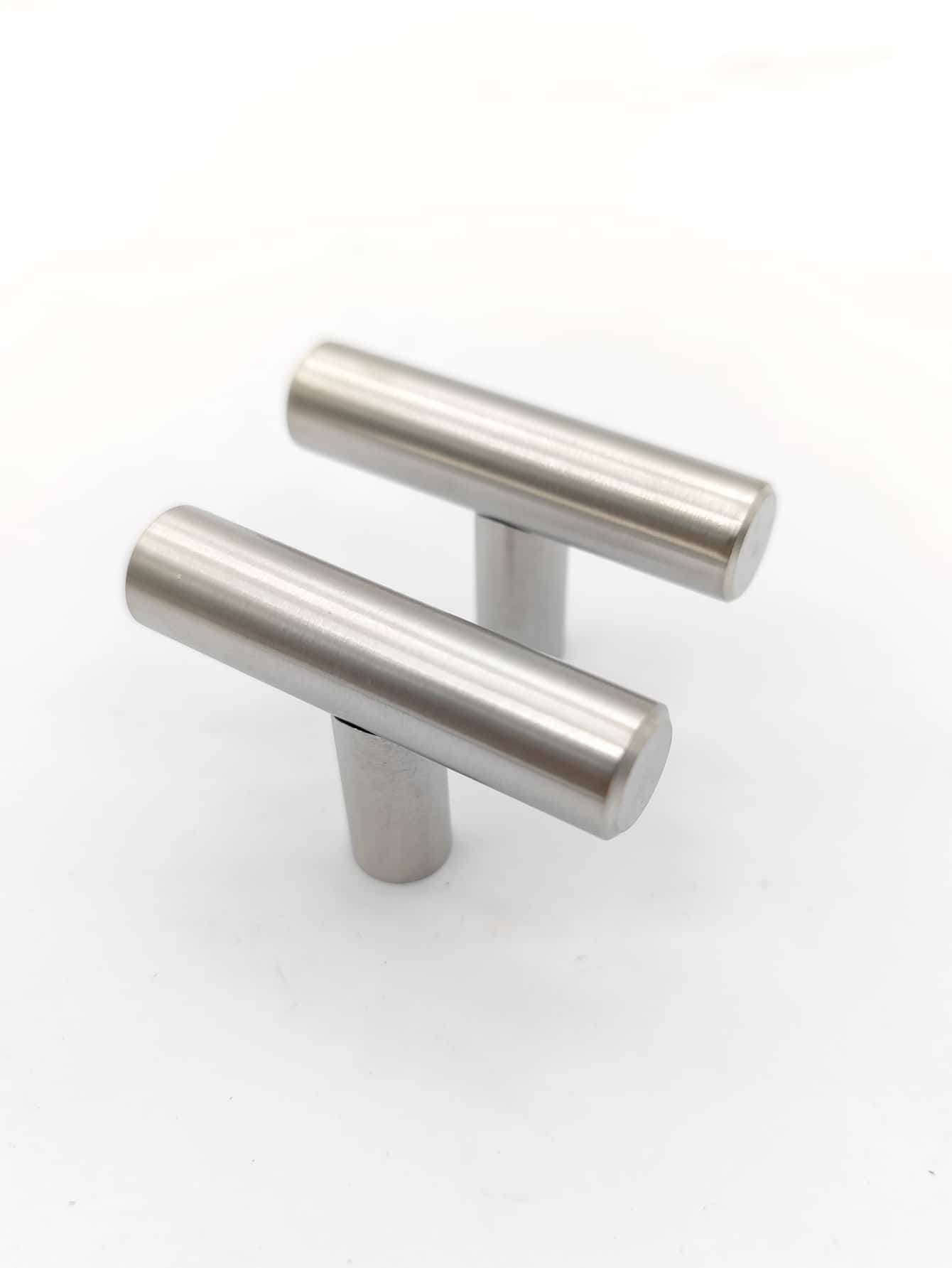 Tay nắm tủ một lỗ bằng thép không gỉ hình chữ T, Núm ngăn kéo tủ quần áo - Bạc - Xem 1