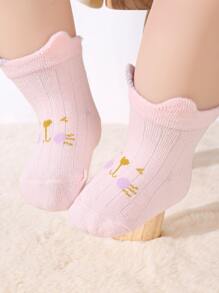 4雙嬰兒卡通圖案襪子 - 彩色 - 查看 2