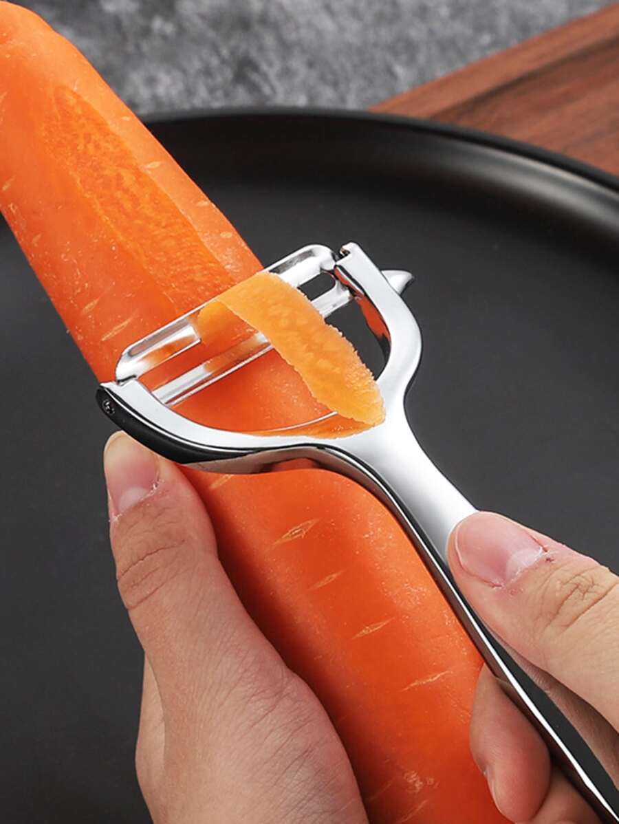 1入組不銹鋼蔬菜削皮器 - 銀色 - 查看 1