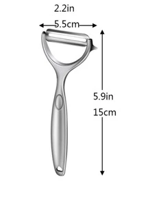 1入組不銹鋼蔬菜削皮器 - 銀色 - 查看 3