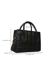 Túi vuông có tay cầm đôi chần bông không thấm nước, nhẹ, dành cho doanh nhân dành cho nữ tuổi teen Sinh viên đại học, tân binh và nhân viên văn phòng Hoàn hảo cho văn phòng, đại học, công việc, kinh doanh, đi làm - màu đen - Xem 3