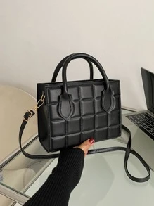 Túi vuông có tay cầm đôi chần bông không thấm nước, nhẹ, dành cho doanh nhân dành cho nữ tuổi teen Sinh viên đại học, tân binh và nhân viên văn phòng Hoàn hảo cho văn phòng, đại học, công việc, kinh doanh, đi làm - màu đen - Xem 7