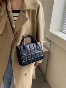 Túi vuông có tay cầm đôi chần bông không thấm nước, nhẹ, dành cho doanh nhân dành cho nữ tuổi teen Sinh viên đại học, tân binh và nhân viên văn phòng Hoàn hảo cho văn phòng, đại học, công việc, kinh doanh, đi làm - màu đen - Xem 8