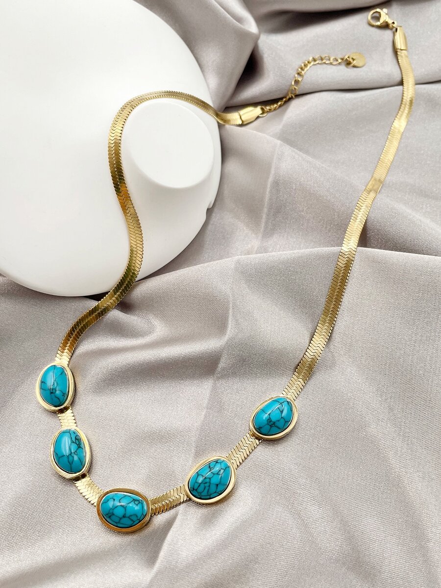 Collar con diseño de turquesa - Multicolor - Ver 1