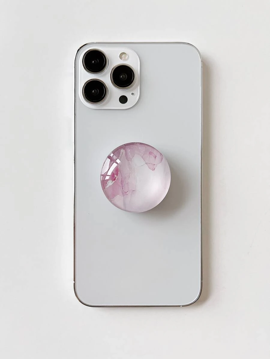 1入組大理石圖案手機氣囊支架 - 粉色 - 查看 1