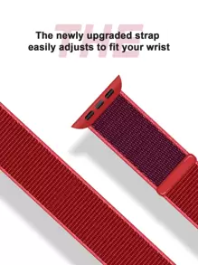 尼龙运动表带，兼容 表带 38 40 41 42 44 45 46 49 毫米，红紫色尼龙可调节透气男女编织表带，兼容 Series Ultra 11 10 9 8 7 6 5 4 3 2 1 SE，可作为返校学生的礼物 - 紅色 - 查看 3