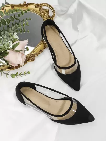 Women's Pointed Toe Flat Transparent Casual College Style Loafers, Comfortable Slip-On Mary Jane Flat Shoes