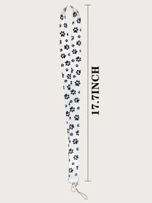 Dog Paw Print Phone Lanyard - Black and White - View 4