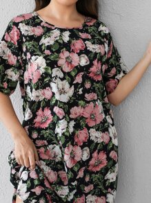 SHEIN Unity 大碼落肩印花睡衣 - 彩色 - 查看 3