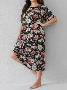 SHEIN Unity 大碼落肩印花睡衣 - 彩色 - 查看 4