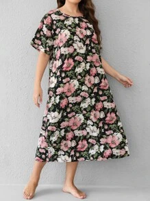 SHEIN Unity 大碼落肩印花睡衣 - 彩色 - 查看 5